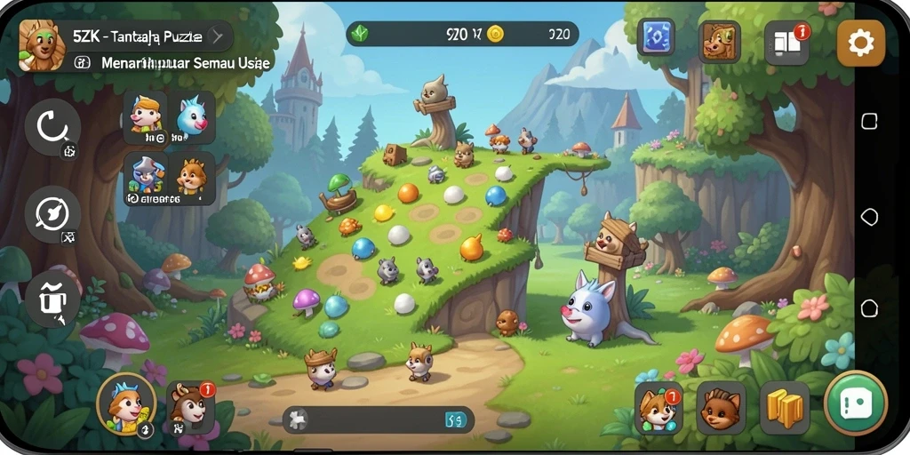 Screenshot gameplay 5ZK menampilkan berbagai tantangan Puzzle yang menarik.