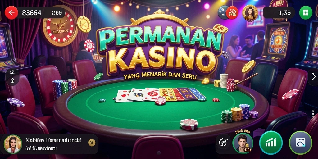 Tampilan utama dari gameplay Kasino yang mendebarkan di 8364.
