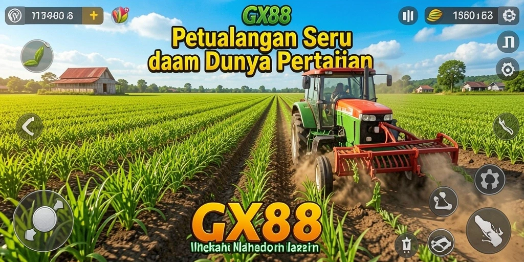 Tampilan gameplay seru dalam GX88 dengan aktivitas pertanian.