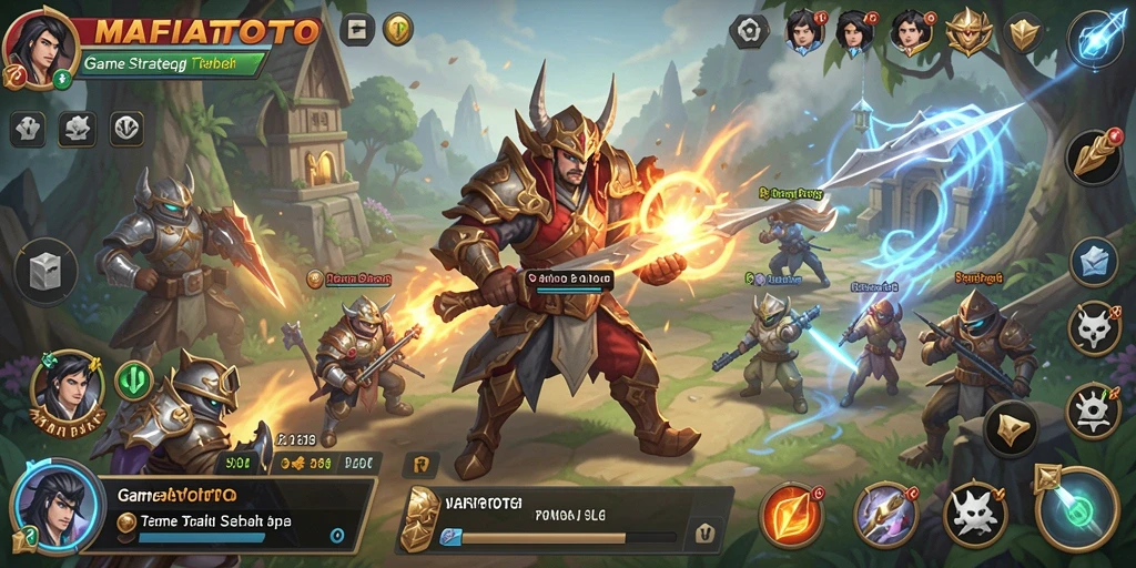Tangkapan layar gameplay yang menampilkan pertempuran strategis di MAFIATOTO.