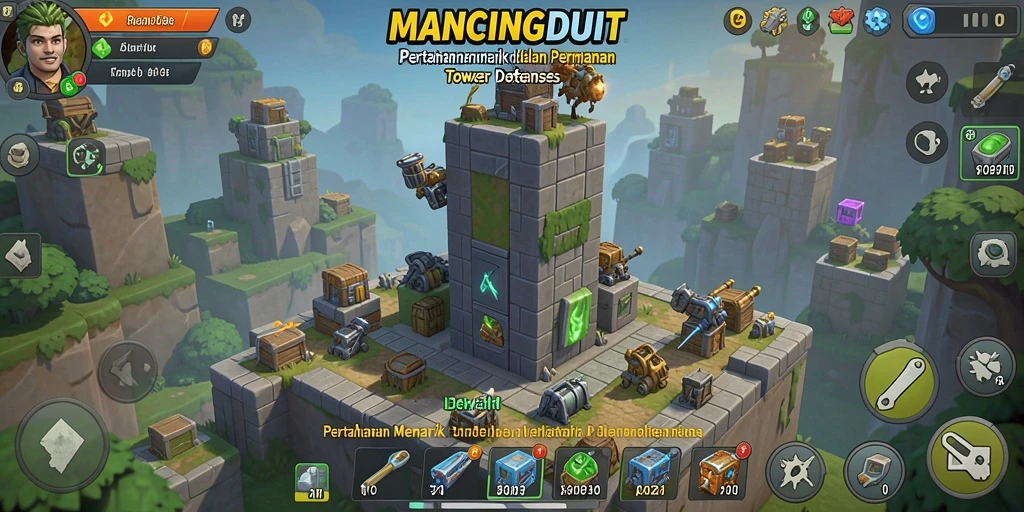 Tampilan menarik gameplay MANCINGDUIT dalam aksi Tower Defense.