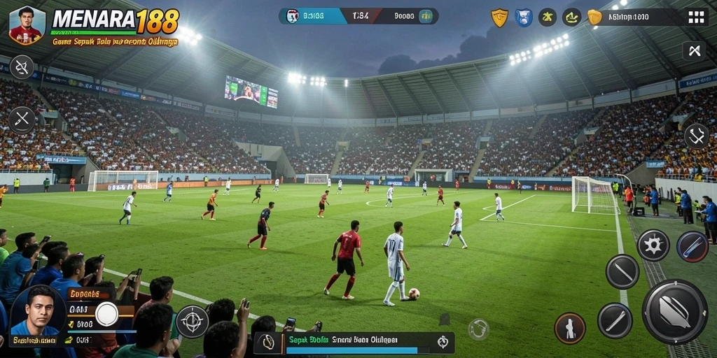 Screeenshot gameplay <strong>MENARA188</strong> yang menghadirkan aksi mendebarkan di lapangan sepak bola.
