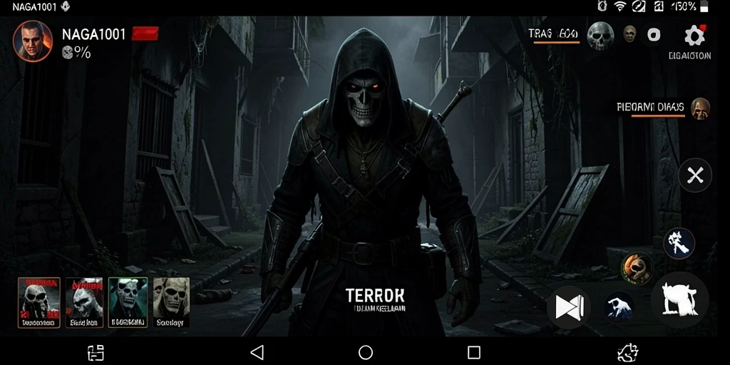 Screenshot utama NAGA1001 menampilkan suasana mencekam dari gameplay.