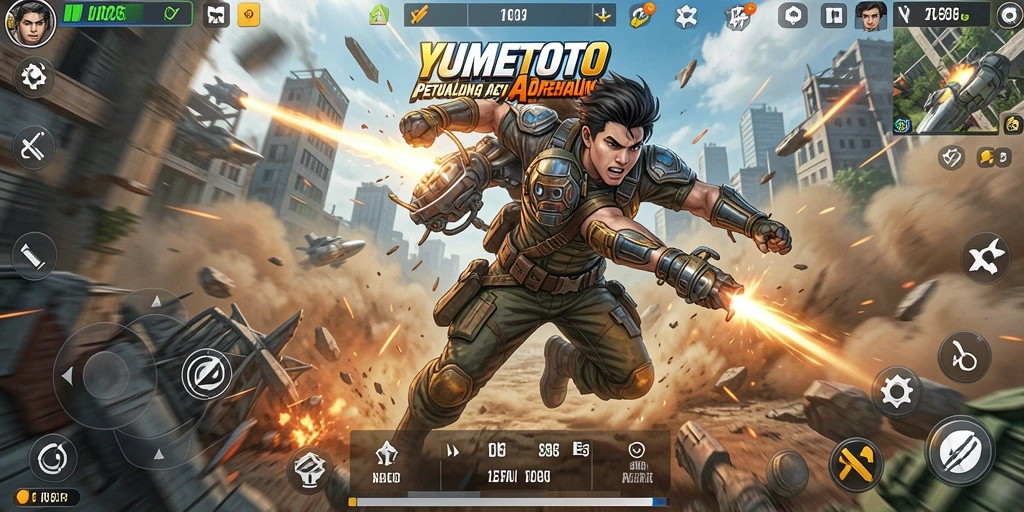 Tangkapan layar gameplay YUMETOTO menunjukkan aksi mendebarkan dalam pertarungan.